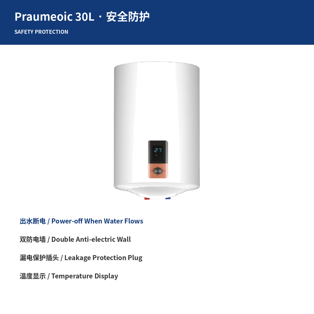 Close-up of electric water heater heating component